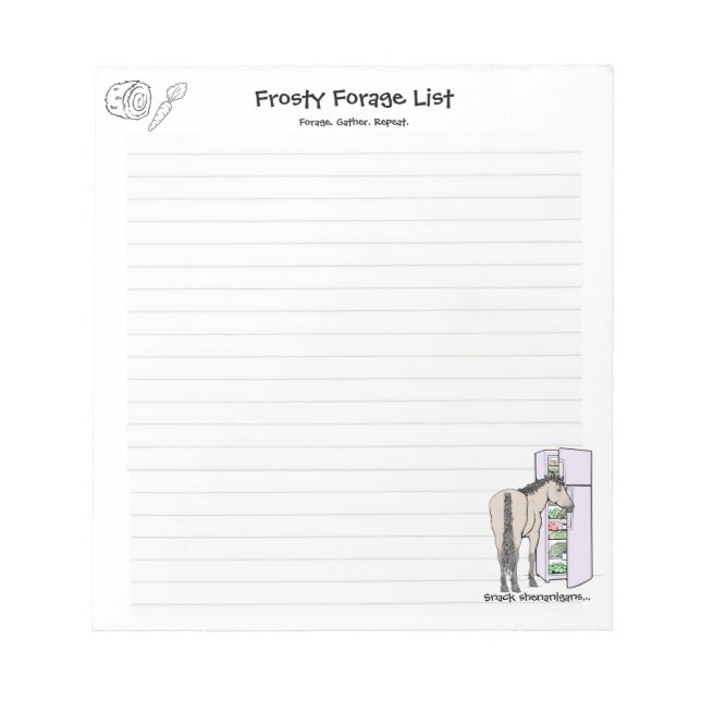 Frosty Forage List Notepad (Front)