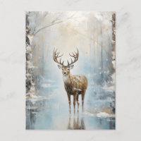 Frosty Forest Woodland Deer
