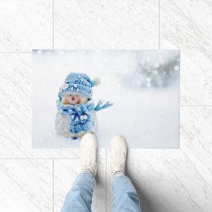 Frosty Friend in Blue Doormat