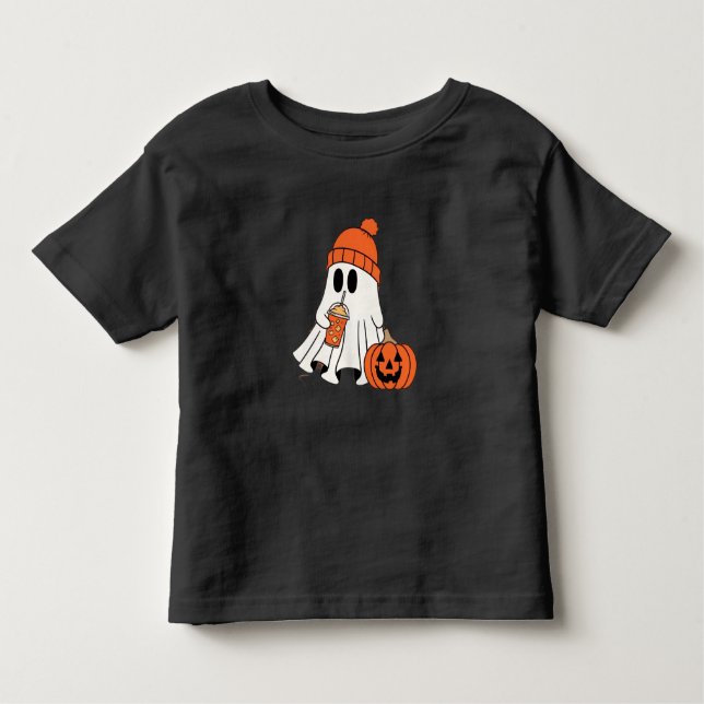 Frosty Ghost Pumpkin Sip Toddler T-Shirt (Front)