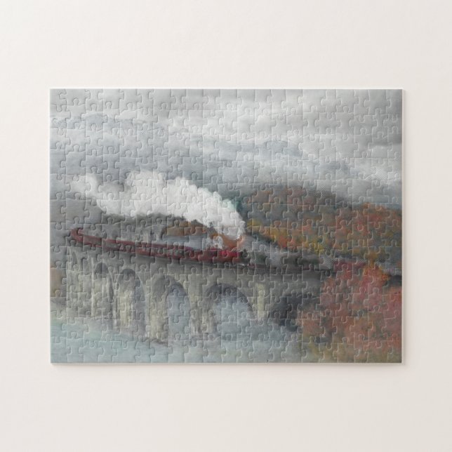 Frosty Glenfinnan Viaduct Steam Train Jigsaw Puzzle (Horizontal)