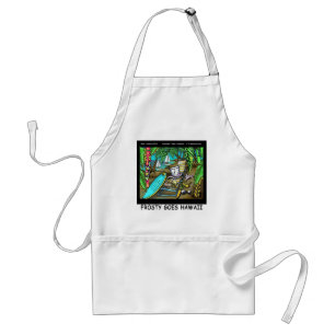Frosty Goes Hawaii Funny Christmas Standard Apron