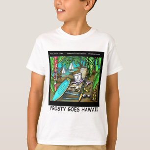 Frosty Goes Hawaii Funny Christmas T-Shirt