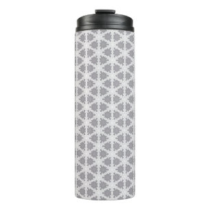 Frosty Grey White Grid Thermal Tumbler