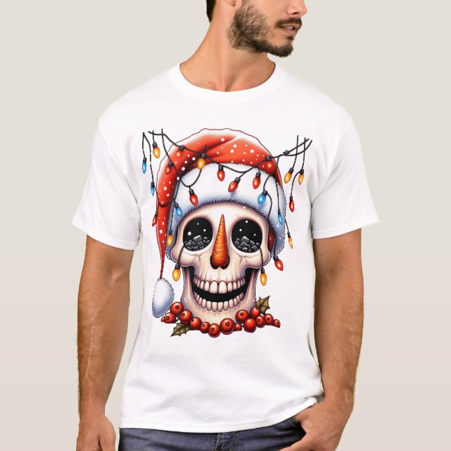 Frosty Jolly Skull Shirt Christmas Snowman Skull (Front)
