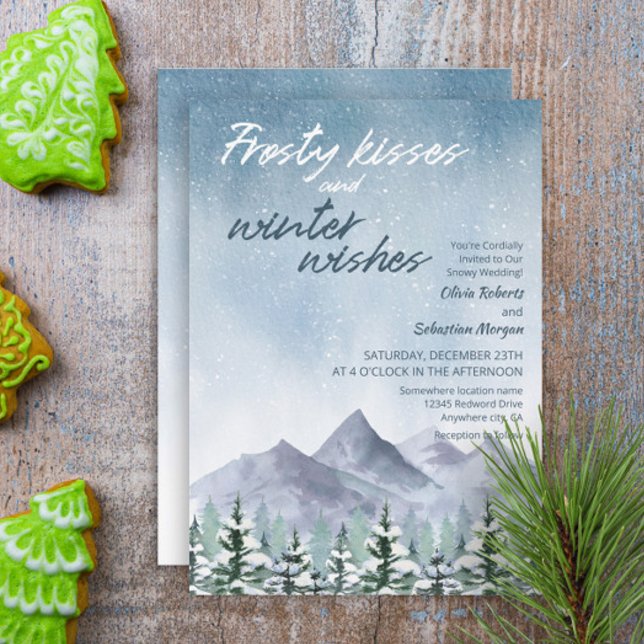 Frosty kisses and winter wishes Forest Wedding Invitation (Creator Uploaded)