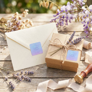 Frosty Lavender Periwinkle Ethereal Tree Arch Square Sticker