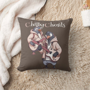 Frosty Melodies: Penguin Duo Rocks On Cushion