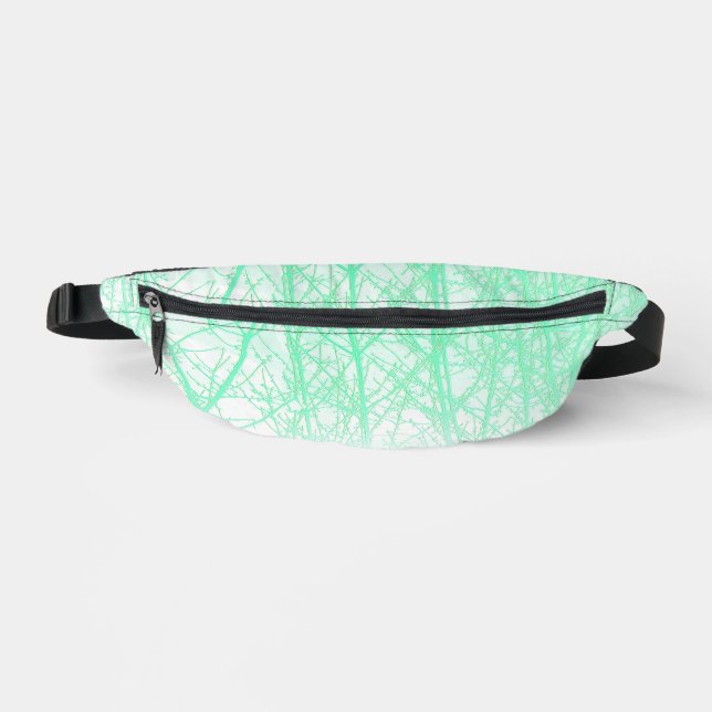 Frosty Misty Branches Mint Green Bum Bags (Front)