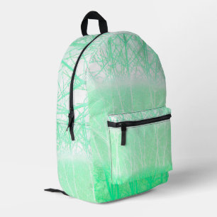 Frosty Misty Branches Mint Green Printed Backpack