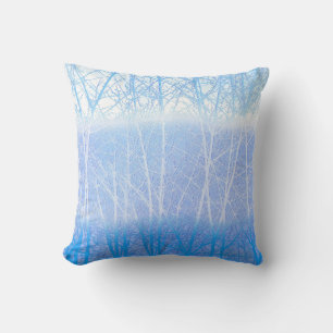 Frosty MIsty Trees Baby Blue Cushion