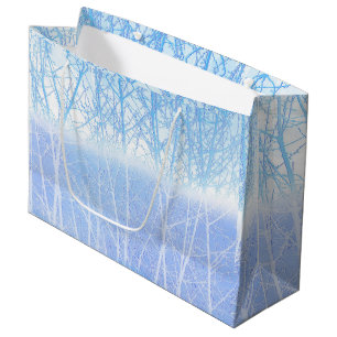 Frosty MIsty Trees Baby Blue Large Gift Bag