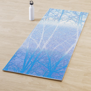 Frosty MIsty Trees Baby Blue Yoga Mat
