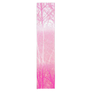 Frosty Misty Trees in Peach and Pink Short Table Runner