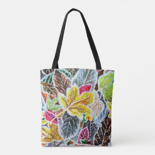 Frosty Morning Colorful Autumn Leaves - Art Tote Bag