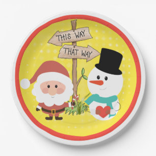 Frosty or Santa? Which way to Christmas? Plate