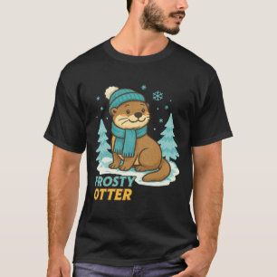 Frosty Otter Winter Charm Art Long Sleeve T-Shirt