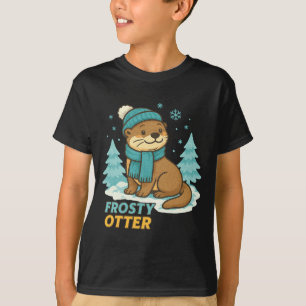 Frosty Otter Winter Charm Art Long Sleeve T-Shirt