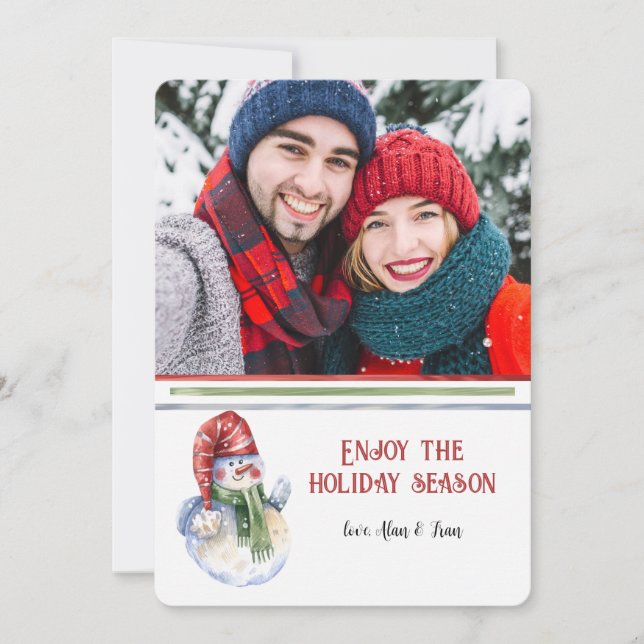 Frosty Photo Holiday Card (Front)