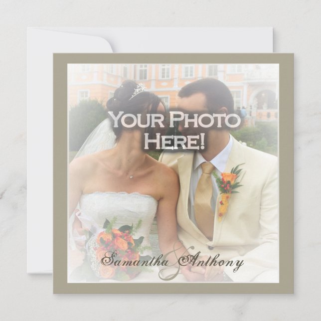 Frosty Photo Wedding Invitations (Front)