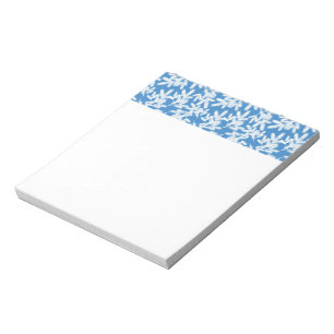 Frosty Pine Tree Branches White Blue Christmas Notepad