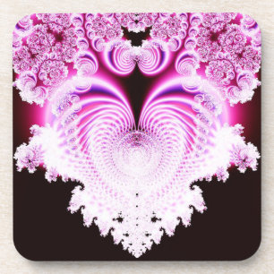 Frosty Pink Heart Coaster