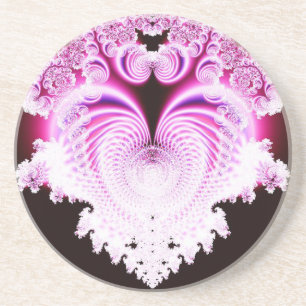 Frosty Pink Heart Coaster