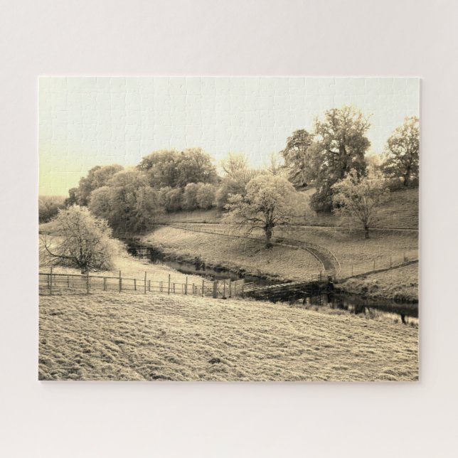 Frosty river valley jigsaw puzzle (Horizontal)