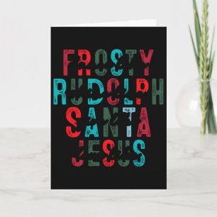 Frosty Rudolph Santa Jesus Christmas Holiday Card