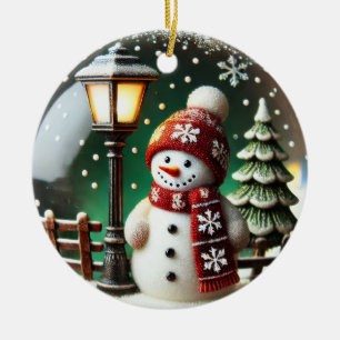 Frosty Snow Globe Ceramic Tree Decoration