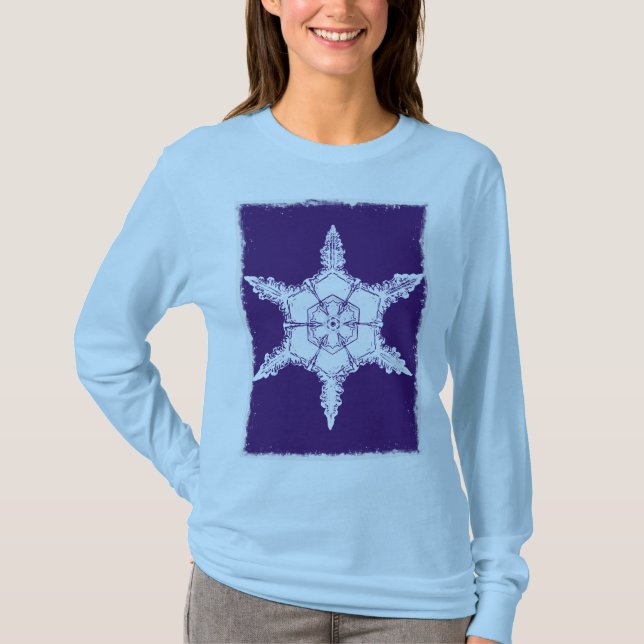 Frosty Snowflake Winter Holiday Long Sleeve Shirt (Front)