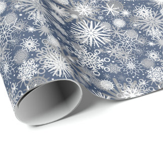 Frosty Snowflakes Pattern Wrapping Paper