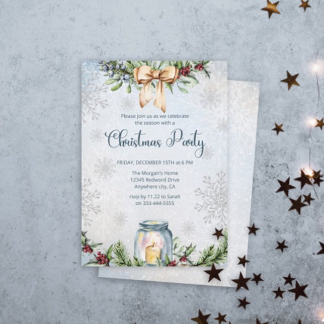  Frosty Snowly Winter Christmas Party Invitation (Creator Uploaded)