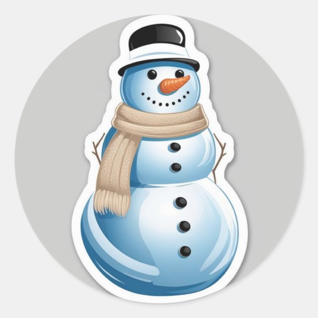 Frosty snowman kids classic round sticker (Front)