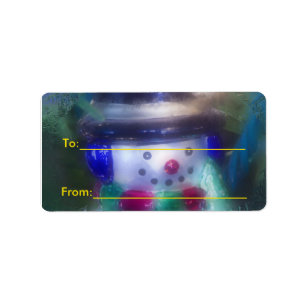 Frosty Snowman Ornament Gift Labels