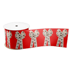 Frosty Snowman Red Ribbon Satin Ribbon