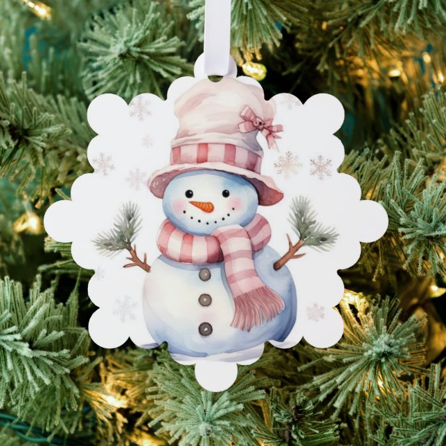 Frosty Snowman  Tree Decoration Card (Insitu (Tree))