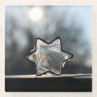 "Frosty Star" Frozen Star Glass Coaster