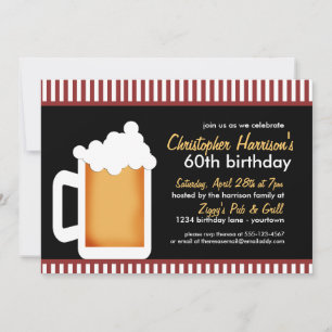 Frosty Stein 60th Birthday Invitations