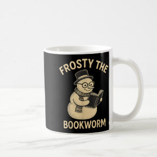 Frosty The Bookworm Snowman Reading Coffee Mug