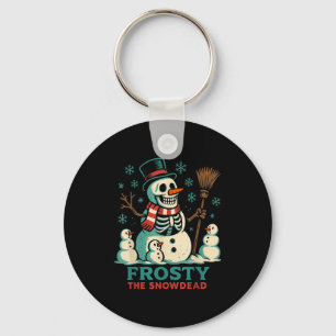 Frosty The Snowdead Shirt Skeleton Snowman Humor X Key Ring