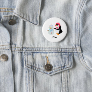 Frosty the Snowman and Penguin 6 Cm Round Badge