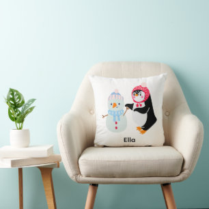 Frosty the Snowman and Penguin Cushion