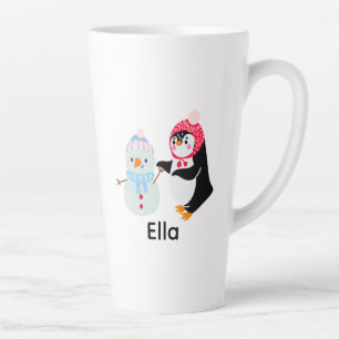 Frosty the Snowman and Penguin Latte Mug