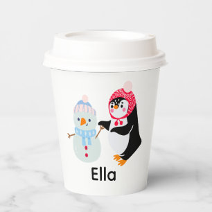 Frosty the Snowman and Penguin Paper Cups