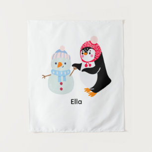 Frosty the Snowman and Penguin Tapestry