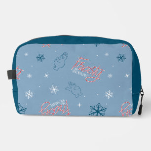 Frosty the Snowman Blue Snowflake Pattern Dopp Kit