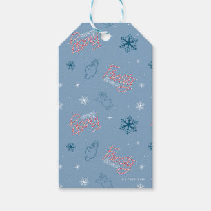 Frosty the Snowman Blue Snowflake Pattern Gift Tags