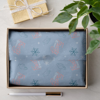 Frosty the Snowman Blue Snowflake Pattern Tissue Paper