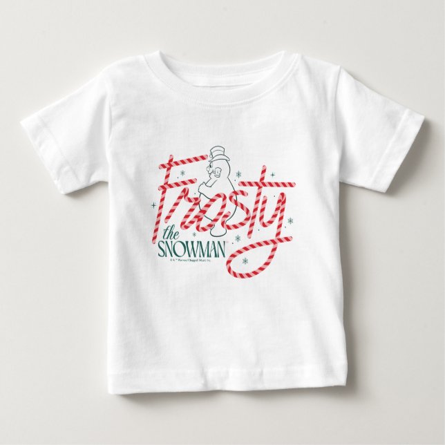Frosty the Snowman Candy Cane Logo Baby T-Shirt (Front)